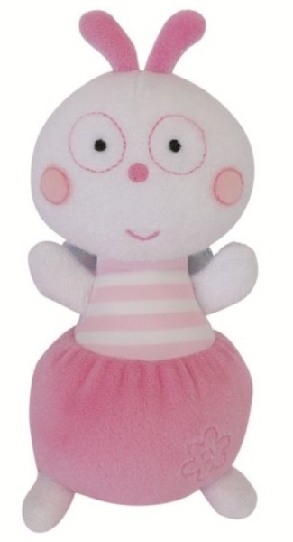 Jemini Peluche Hochet Luminou Luciole Rose - 21 cm